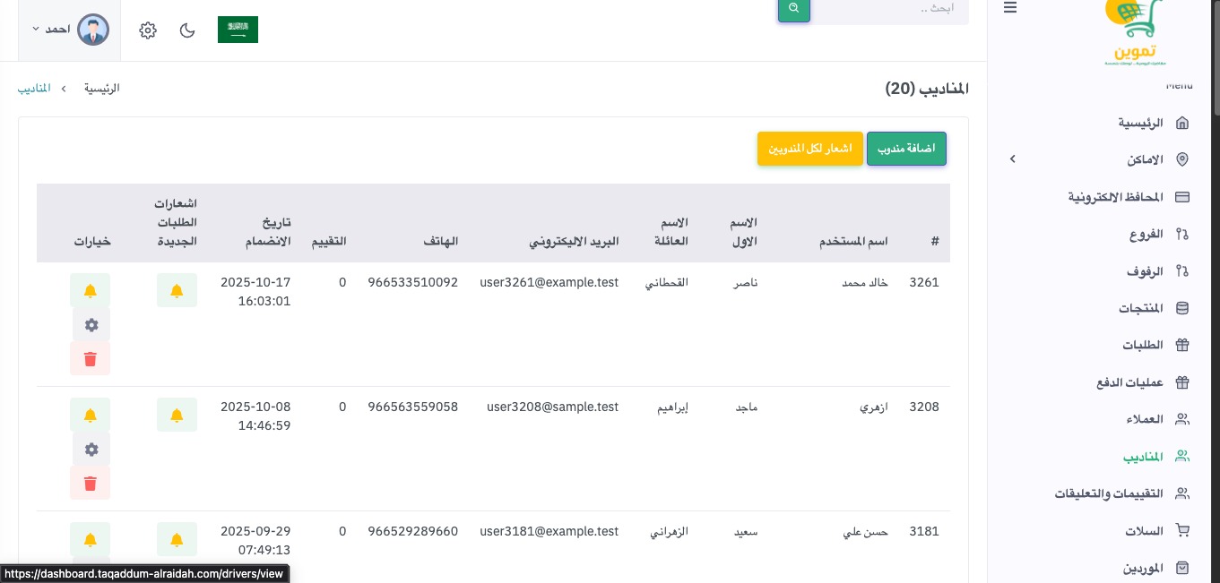 لوحة التحكم - التقارير والإحصاءات